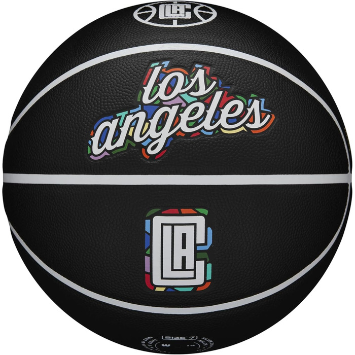 Баскетбольний м'яч Wilson NBA Team City Los Angeles Clippers, розмір 7, унісекс, чорний