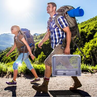 Складаний туристичний столик EASTSTORM 60x40 см з металевою сіткою, 2 рівня висоти, для кемпінгу та відпочинку на природі