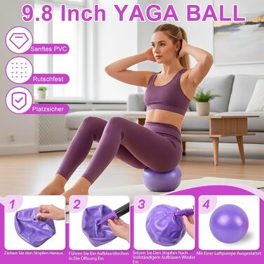 Набір для пілатесу для жінок - 27 частин: кільця 30см та 35см, м'яч, стрічки опору (10, 15, 25, 35, 45 lbs), інструкція, еластична стрічка. Пілатес вдома