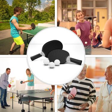 Набір для настільного тенісу Senston: 2 ракетки, 3 м'ячі, гума чорного кольору