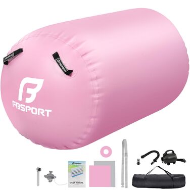 Надувний циліндр для гімнастики FBSPORT 100x80 см, ролик для йоги, килимок для фітнесу, спортивний мат для дому та вулиці, рожевий