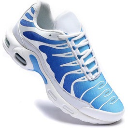 Чоловічі кросівки для бігу та повсякденного носіння. Модель Air Cushion, біло-блакитні, розмір 44.5 EU. Ідеально для занять спортом, тренувань у залі та прогулянок.