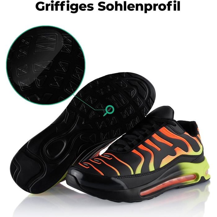 Спортивні кросівки для жінок та чоловіків: амортизація, легкі бігові кросівки, чорний, зелений, оранжевий, 38 EU