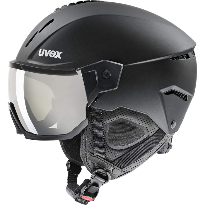 Сноубордичний та лижний шолом uvex Instinct Visor з візором, регульований, чорний матовий, 56-58 см, для жінок і чоловіків