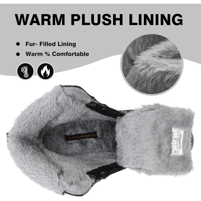 Зимові черевики Mishansha Herren: теплі, водонепроникні, для жінок, розмір 44 EU, сірі