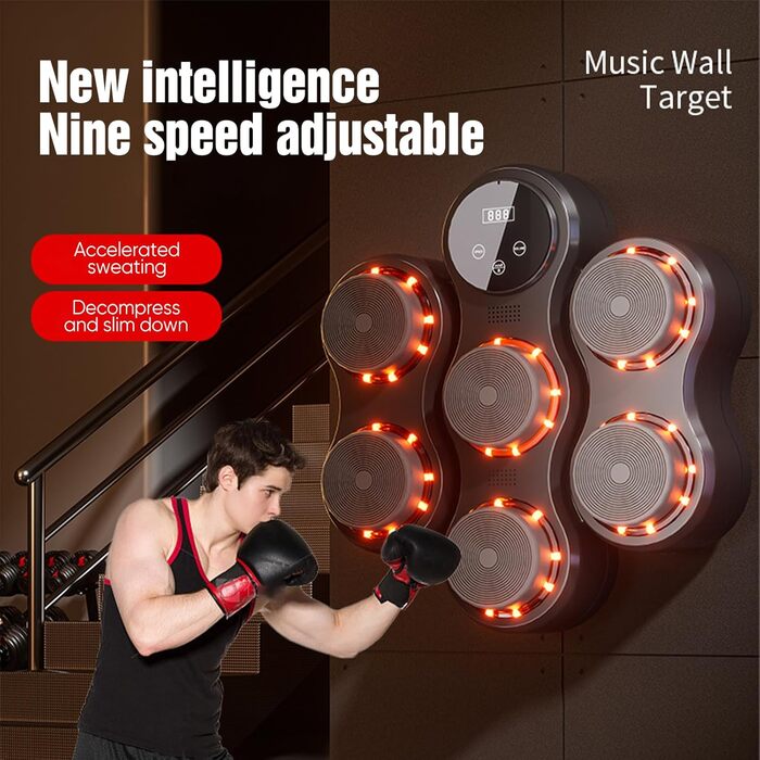 Музичний бокс для боксу з LED, Bluetooth, 9 режимів, 5 рівнів гучності, для дорослих і дітей