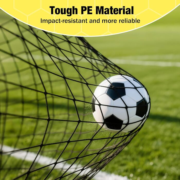 Ворота для футболу MoKo для саду, 150x120 см, сітка з мішенню, портативне обладнання для тренувань дітей, ігровий спорт на відкритому повітрі (чорний+жовтий)
