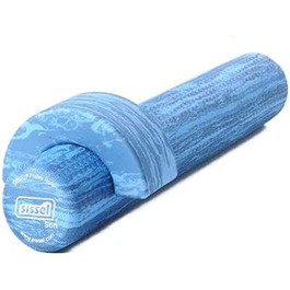 Поролоновий ролик SISSEL Pilates Soft з вирівнювачем для голови, Ø15x90 см, синій, для пілатесу та гімнастики