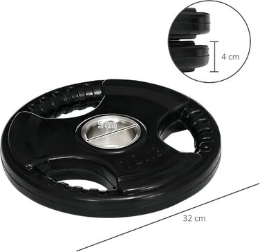 Олімпійські диски Tri-Grip 2 шт., гумові, 5 см, для штанги та силових тренувань