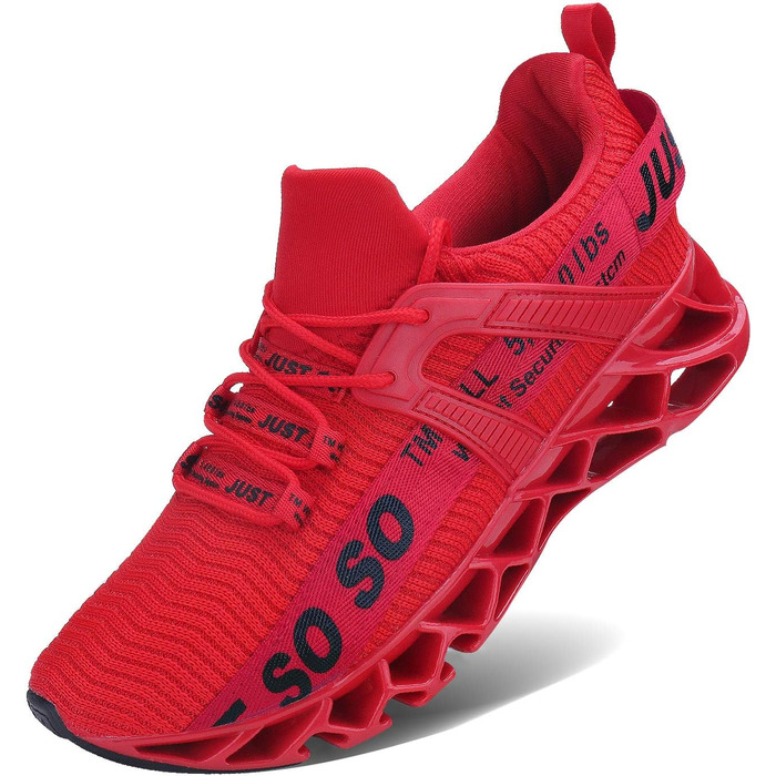 Чоловічі кросівки для бігу JSLEAP - спортивні, дихаючі, легкі, розмір 45 EU, червоні