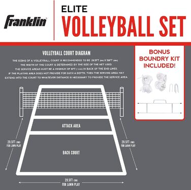 Набір для волейболу та бадмінтону Franklin Sports: мережа для вулиці та пляжу, ракетки, м’яч, волани, портативний комплект
