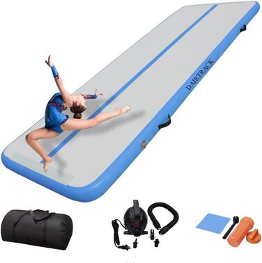 Надувна гімнастична матка Air Turn Track Matte 2-6м, 300x100x10см для гімнастики, йоги, фітнесу (м'ятно-зелений)