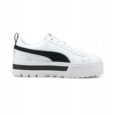 Жіночі білі кросівки на платформі Puma Mayze, шкіряні, р. 37