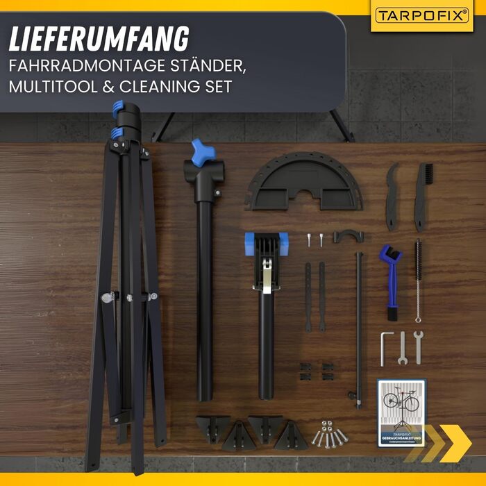 Підставка для збирання велосипедів Tarpofix® до 30 кг | Професійна підставка для ремонту велосипедів та електровелосипедів | Міцна підставка для велосипедів E-Bike | Підставка для ремонту велосипедів, блакитна