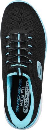 Кросівки жіночі Skechers Summits чорні з бірюзовими вставками (38 EU)
