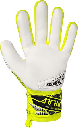 Воротарські рукавиці Reusch Attrakt Grip (жовто-срібно-чорні) для тренувань та ігор на штучному та натуральному газоні, розмір 7-11
