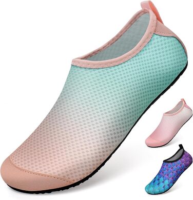 Водні черевики WateLves для жінок, чоловіків та дітей. Швидка сушка, аквашузи, пляжні черевики (рожевий, зелений, 36/37 EU)
