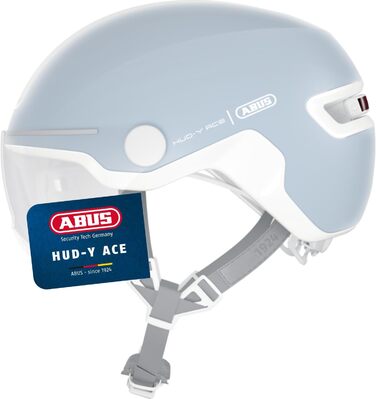ABUS Stadthelm HUD-Y ACE – стильний велосипедний шолом з візором і магнітним LED-ліхтарем, що заряджається – для жінок і чоловіків
