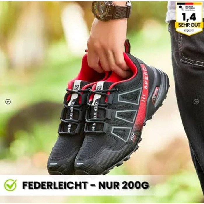 Черевики для трекінгу Ortho - чоловічі та жіночі. Ортопедичні черевики для трекінгу та піших прогулянок, що знімають напругу з колін, стегон та спини. Дихаючі, з міцною підошвою, чорно-синій колір, розмір 43 EU.