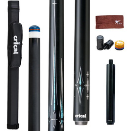 CRICAL Billardqueue з карбонового волокна, 12,5 мм наконечник, 147,3 см, професійний пул-стик для дорослих, повна карбонова технологія, низька деформація, комплект більярдних стиків