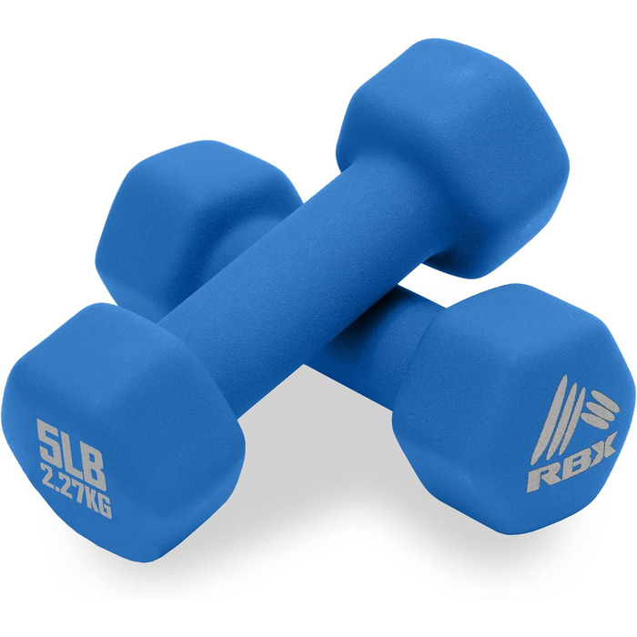 Набір гантелей RBX Weights – неопринові гантелі з нековзною ручкою, силові тренажери для дому та спортзалу, антиковзні, проти скочування