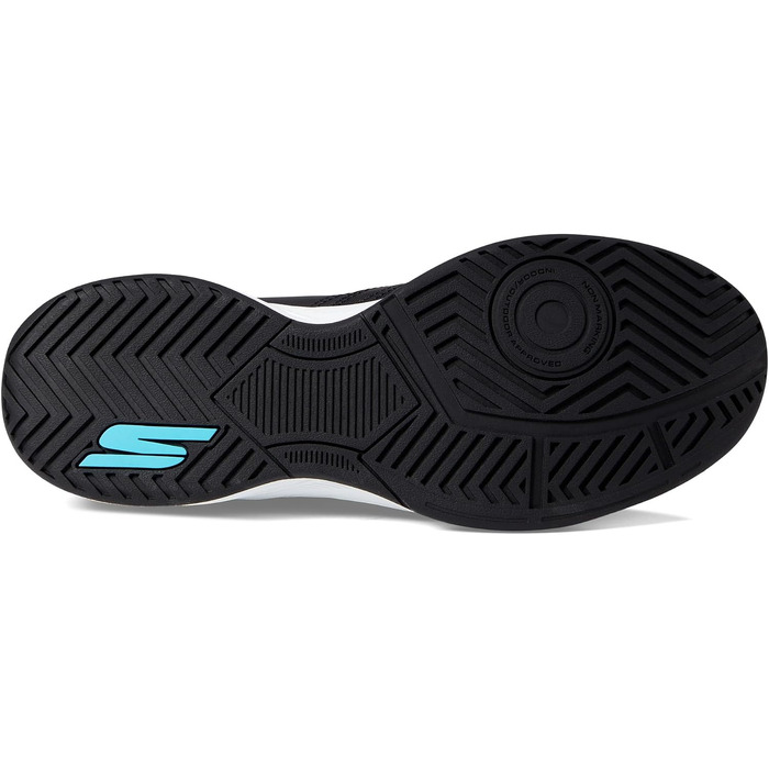 Жіночі кросівки для піклболу Skechers Viper Court Smash для залів та вулиці, Relaxed Fit, чорний/синій, розмір 36 EU