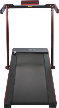 Бігова доріжка MAXXUS M8 електрична, 2 к.с., 12 км/год, складна, 125x45 см, Bluetooth, LCD, керування через додаток, ролики, тримач для планшета, червона/срібляста/бронзова — фітнес-тренажер для дому та офісу