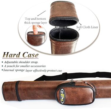 Кю Pool Cue Stick: професійний більярдний кий з наконечником 13 мм, довжиною 58'', з канадського твердого клену. Кольори: синій, червоний, зелений. Вага: 21 OZ. Комплектація: чохол, захист суглоба.