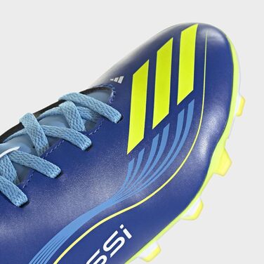 Дитячі футбольні бутси adidas F50 Messi Club для гри на твердих та багатоповерххових поверхнях (36.5 EU, Синьо-жовті)