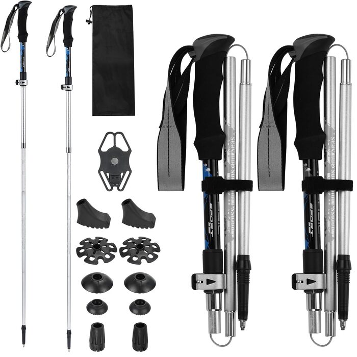 Алюмінієві трекінгові палиці для ходьби та туризму (110-130см), 2 шт.