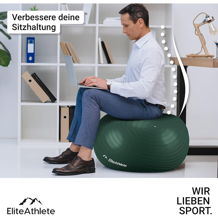 Фітбол для фітнесу, йоги та офісу Deep Forest 55 см з антивибуховою системою