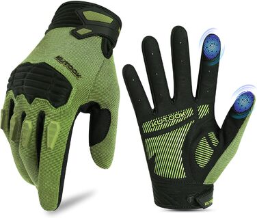 Рукавички для гірського велосипеда KUTOOK: захист долоні, сенсорний екран, дихаючі, зелені, XL