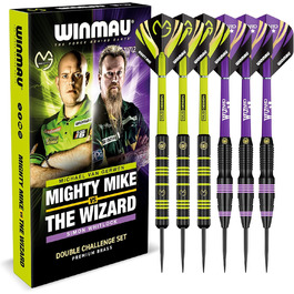 Дротики WINMAU Michael Van Gerwen vs Simon Whitlock, набір із 2-х, 22 г, сталевий наконечник, латунь, з оперенням та шaftами