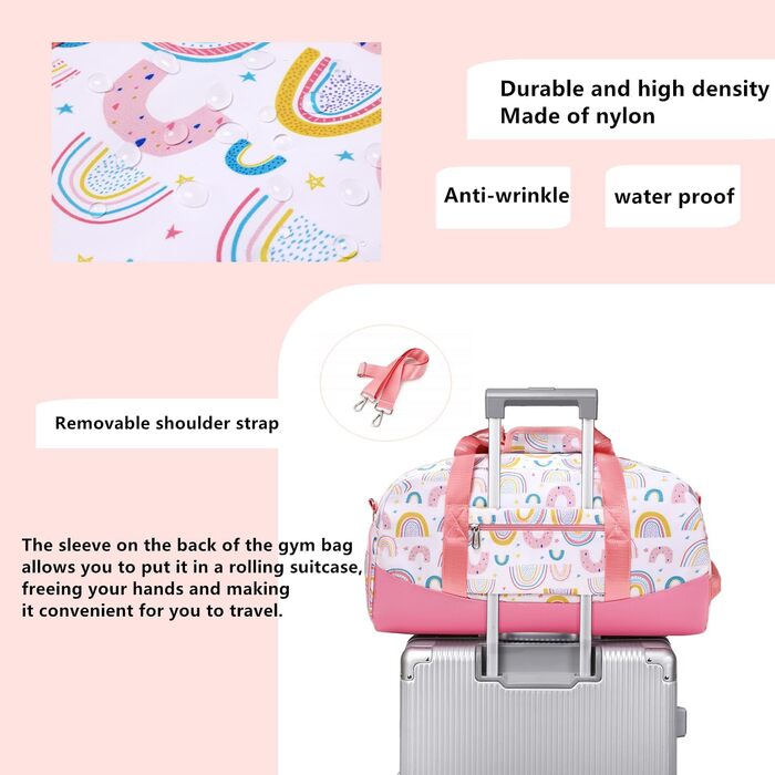 Спортивна сумка Kinder з відділенням для взуття, водонепроникна сумка для плавання (райдужні кольори)