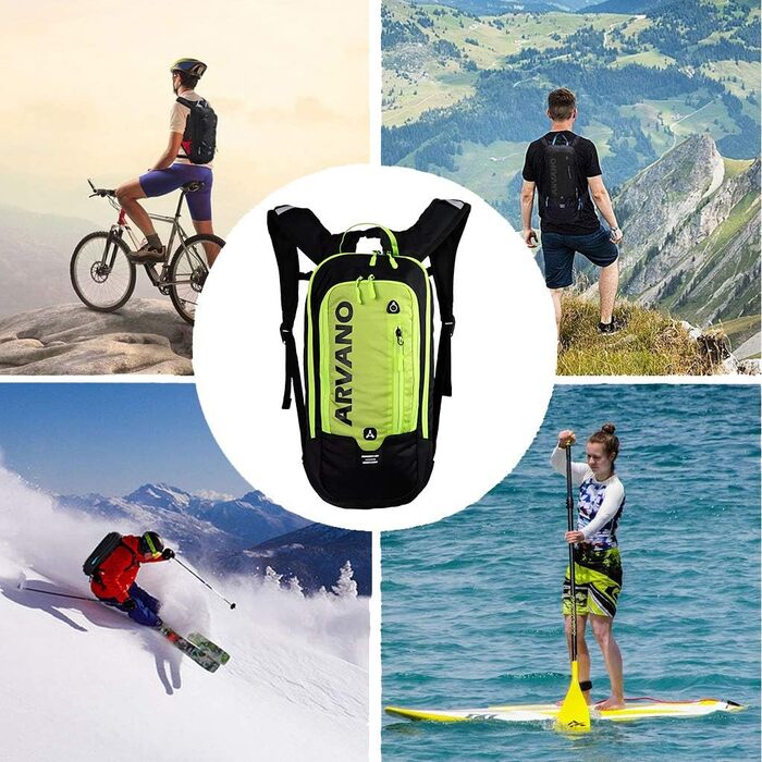 Велосипедний рюкзак Arvano 6 л для MTB, гірський, водонепроникний, унісекс, зелений, для спорту, туризму, бігу, кемпінгу