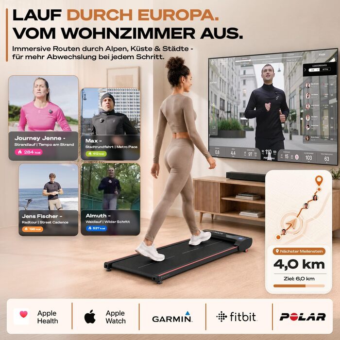 Бігова доріжка Sportstech WalkMate для дому та офісу з нахилом до 5%, швидкість 1-6 км/год, компактна, до 120 кг