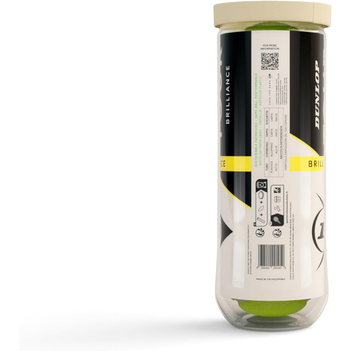 Тенісний м'яч Dunlop Tour Brilliance - для всіх поверхонь, 3x4 м'ячі (12 шт.)
