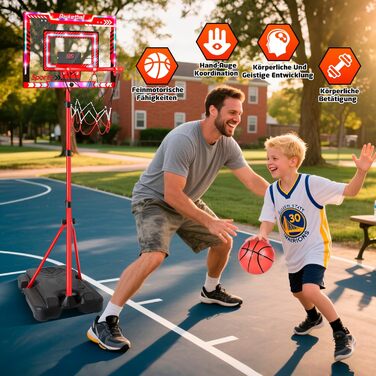Дитячий баскетбольний кошик, регульована висота 105-183 см, з м'ячем та табло, для хлопчиків та дівчаток