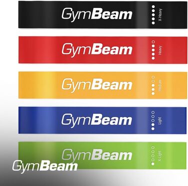 Набір гумових еспандерів GymBeam 5 шт. для фітнесу, йоги та пілатесу - різний рівень опору