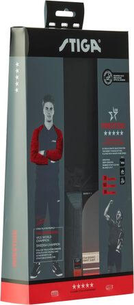 Тенісний ракетка STIGA Prestige 5-Star – професійна пінг-понгова ракетка з ITTF-сертифікованим покриттям, губкою 2.0 мм та технологією WRB – зручна ручка