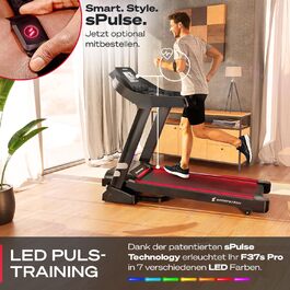 Біговий тренажер Sportstech F37s Pro: складаний, до 20 км/год, 7PS, регулювання нахилу, 150 кг, з підключенням до APP, сертифікований TÜV