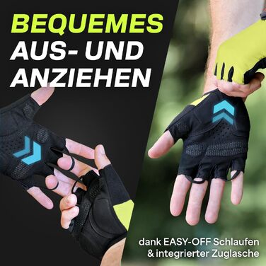 Велосипедні рукавички MACCIAVEI® для чоловіків та жінок | З підкладкою, дихаючі, безпечні | Рукавички для MTB, шосе, трекінгу | Жовті/неонові, розмір M