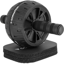 Колесо для пресу GORNATION з наколінниками, для тренування корпусу, компактне та міцне, Ø 16 см, стабільне, для пресу, спини та рівноваги
