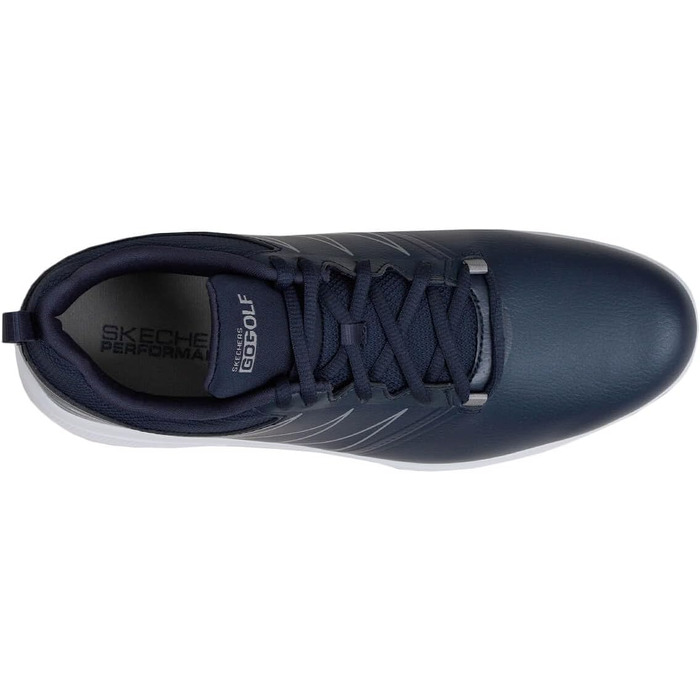 Чоловічі гольф-туфлі Skechers Torque водонепроникні (42.5 EU, темно-синій синтетичний матеріал, сірий кант)