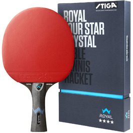 Настільний тенісний ракетка STIGA Royal Crystal, швидкісний, з ITTF-сертифікованим покриттям Star 4, 2,0 мм губка, технологія Crystal, для професійної гри у пінг-понг