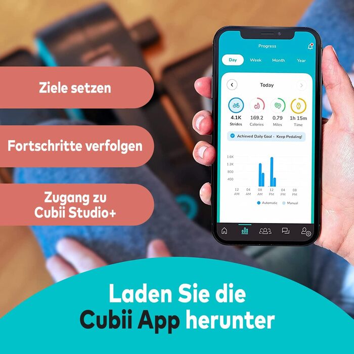 Cubii JR1 - Міні еліптичний тренажер для дому та офісу, тихий педальний тренажер під стіл, компактний та дбайливий до суглобів, фітнес-обладнання для літніх людей, велотренажер для активності сидячи