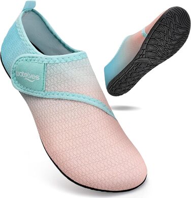 Шкарпетки для плавання WateLves: аквашузи для чоловіків та жінок, шкарпетки для басейну та пляжу, дихаючі, швидковисихаючі, унісекс, 38/39 EU, блакитний/оранжевий