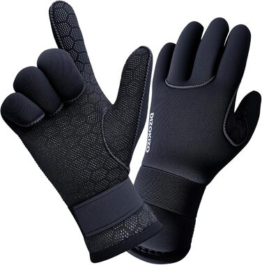 PAWHITS Неопренові рукавички 3 мм для плавання, дайвінгу, каякінгу та серфінгу - чоловічі та жіночі, з антиковзким покриттям (з регульованими ремінцями, розмір L)