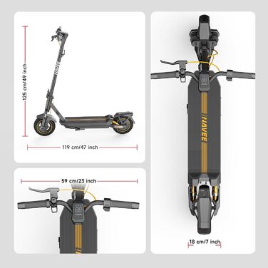 Електросамокат NAVEE GT3 D 350W, запас ходу 50 км, чотирипружинна підвіска, складаний, IPX5, TÜV, для міста та нерівних доріг