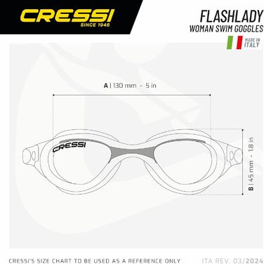 Унісекс окуляри для плавання Cressi Lady Flash, прозорі, універсальний розмір, прозорі лінзи, синій колір